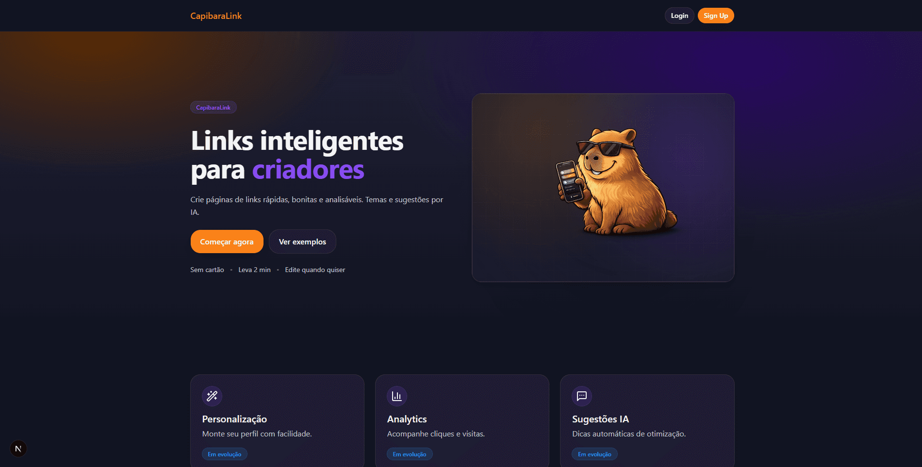 Hero do CapibaraLinks